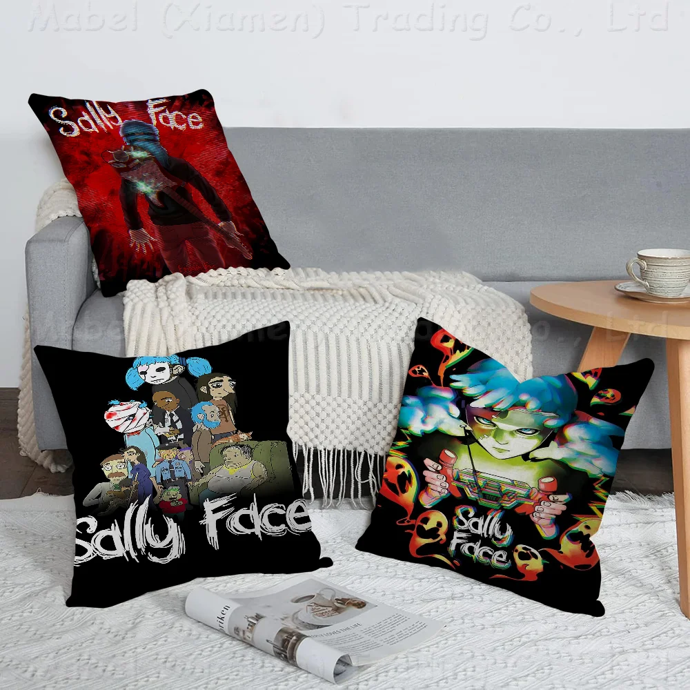 

Game Sally Face Cushion Cover Inches Farmhouse Decor Home Throw Pillow Covers For Couch Decorations