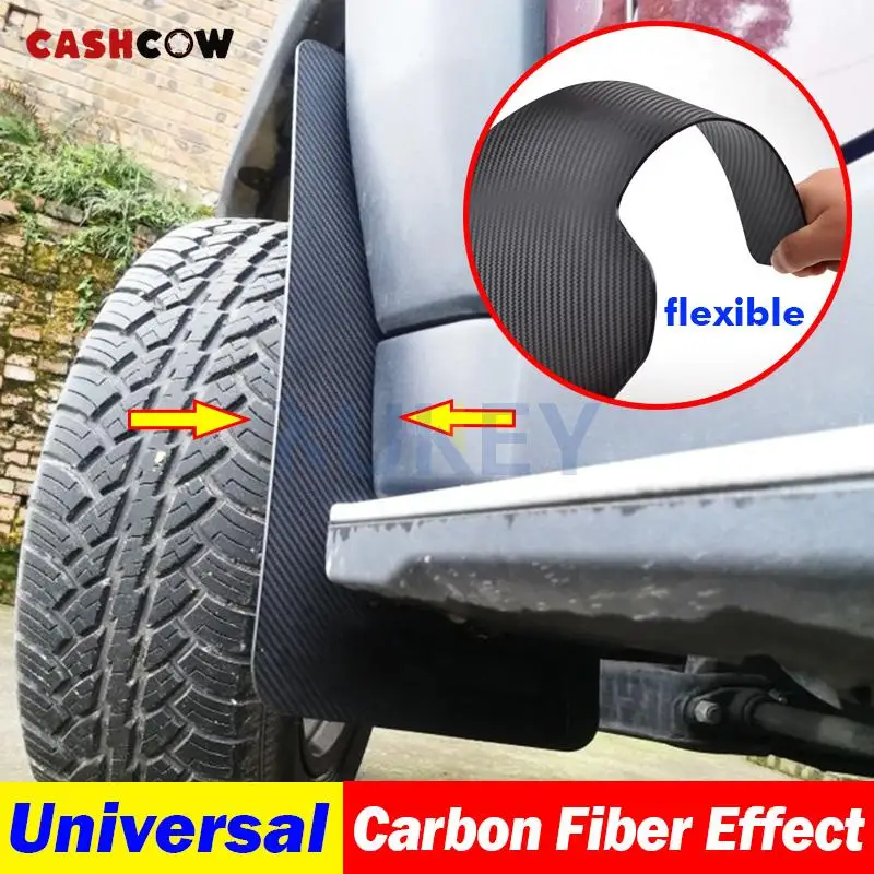 Molded Carbon Fiber Universal Mudflaps Mud Flaps Splash Guards Mudguards Car Auto Van SUV Pickup Trucks Wheel Fender Front Rear