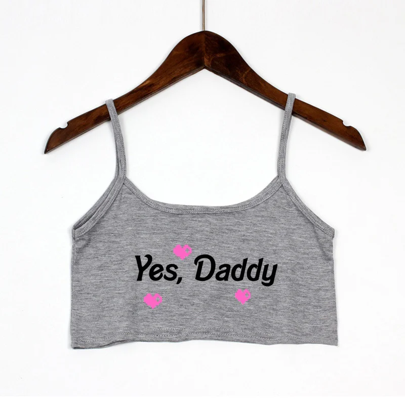 Ja Daddy Hart Zomer Vrouwen Crop Top Sexy Elastische Katoen Camis Mouwloos Korte Tank Top Bar Tops Vrouwen