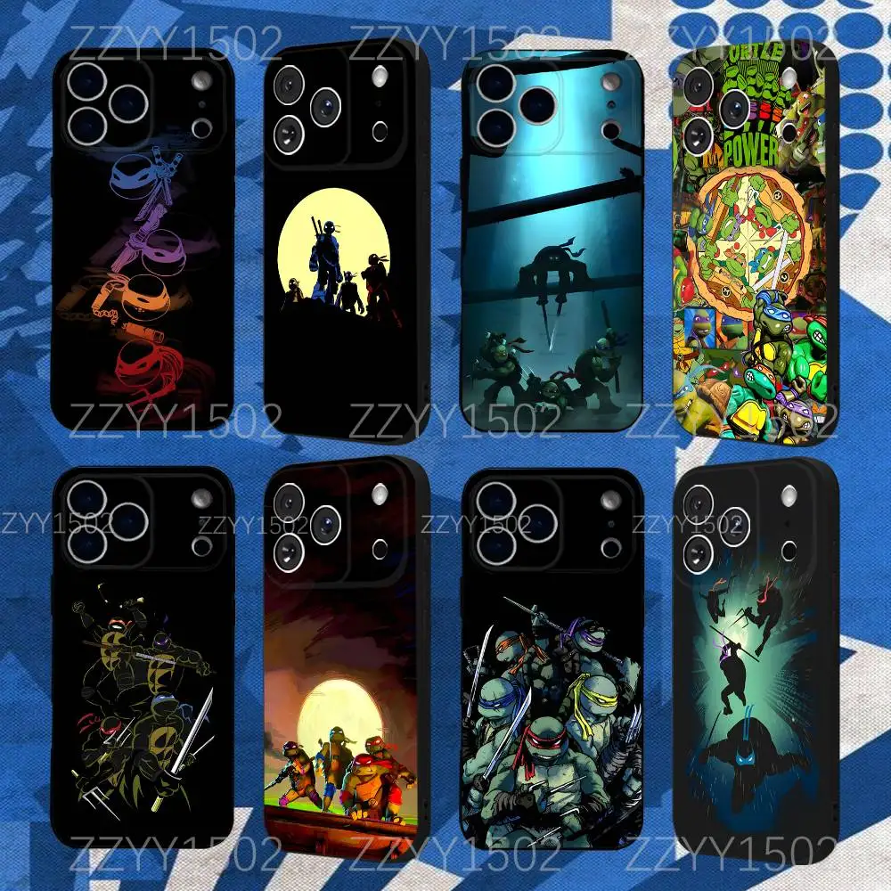 

M-MutantsS N-Ninjas Turtles Phone Case For iPhone 17,16,15,14,13,12,Pro,Max,Plus,E,SE4,Air,Mini Black Funda Shell