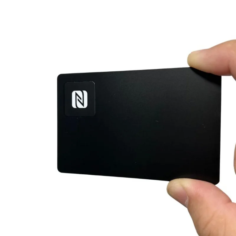 Customized product、Matte Black Gold NFC Metal Digital Business Card With QR Code Engraving