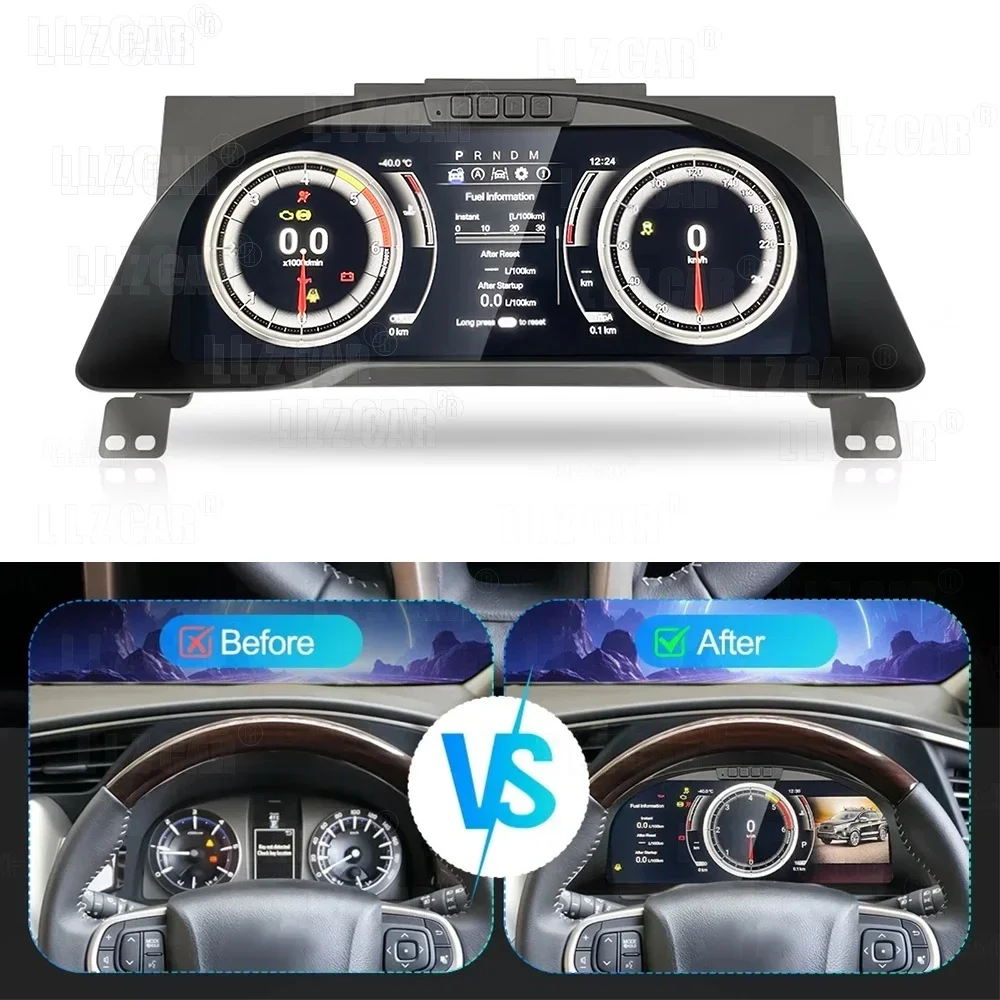 LCD Digital Cluster Dashboard For Toyota Innova 2016 2017 2018-2022 Instrument Panel Virtual Cluster CockPit Speed Dedicated