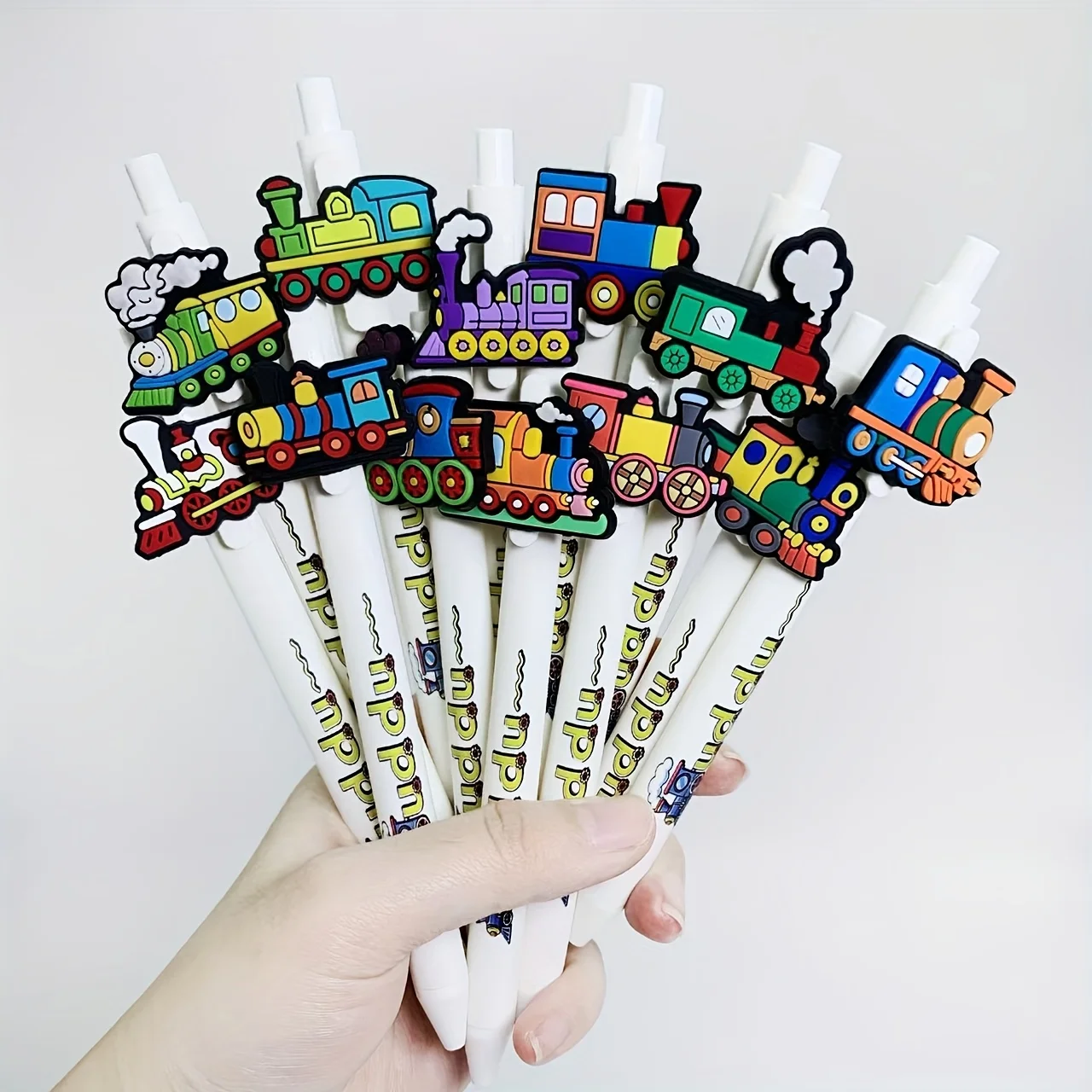 

12pcs/18pcs Creative Steam Train Series Signature Pen Student Gift Pen