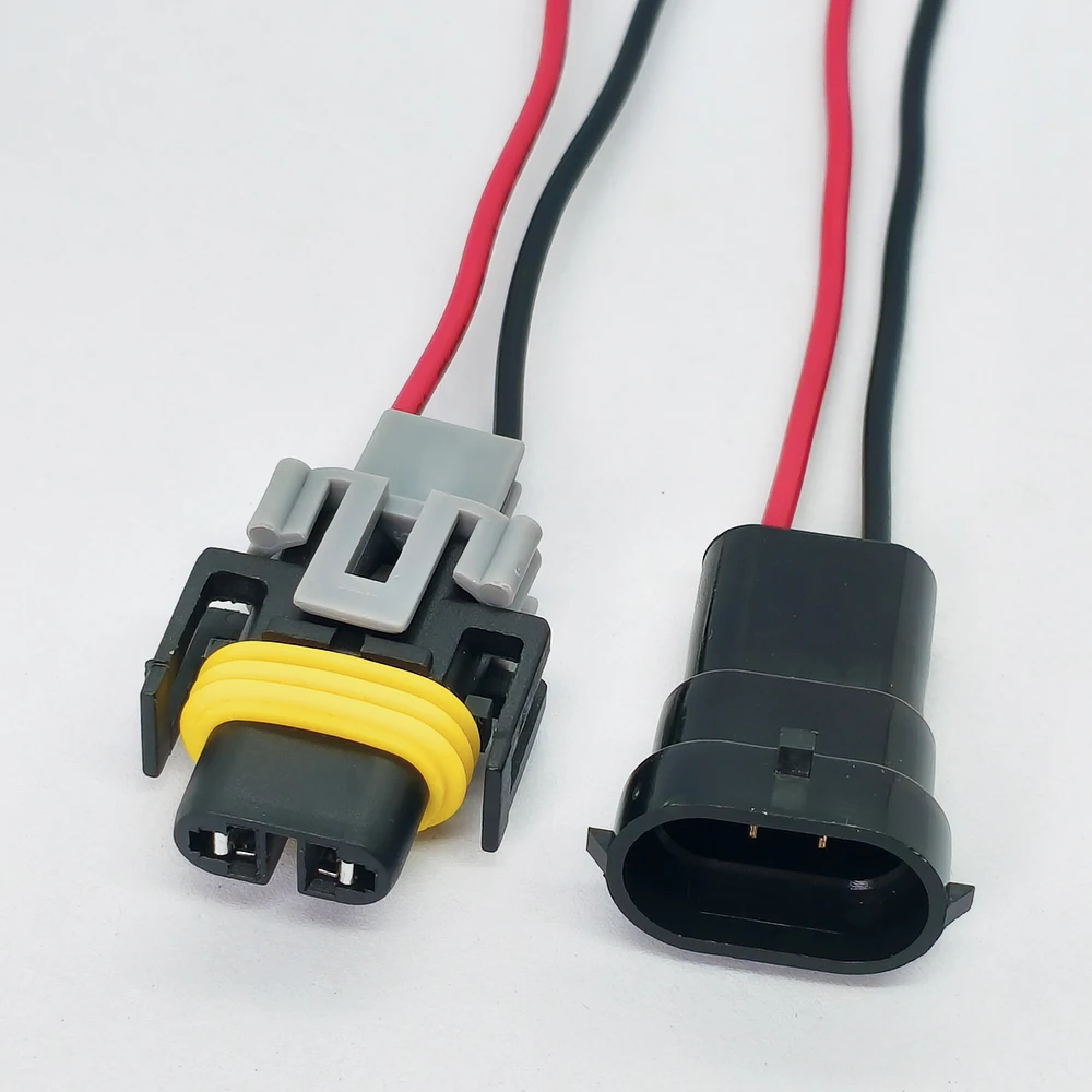 1Pcs 2Pin H8 H9 Xenon Lamp Turn Signal Fog Light Connector Male Female Plug With 15cm Wiring Harness Adapter Cable