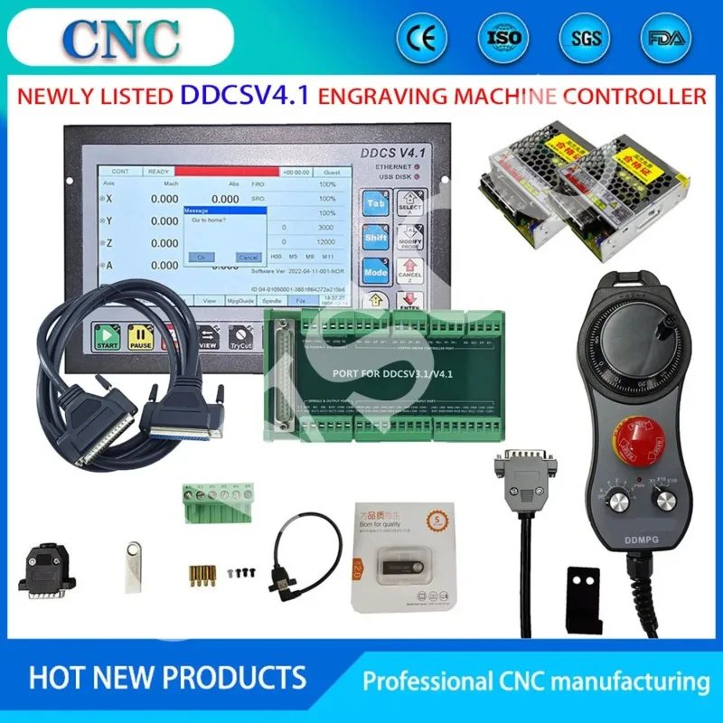 CNC Machine Motion Control System 3/4 Axis Engraving, Milling, Drilling And Tapping Equipment Controller MPG DC75W24V