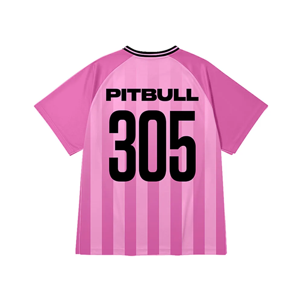 Pitbull Mr. Worldwide 305 Pink Jersey Football Tee Short Sleeve Loose Summer Unisex Streetwear Casual V-neck Men T-shirt Print - view 3