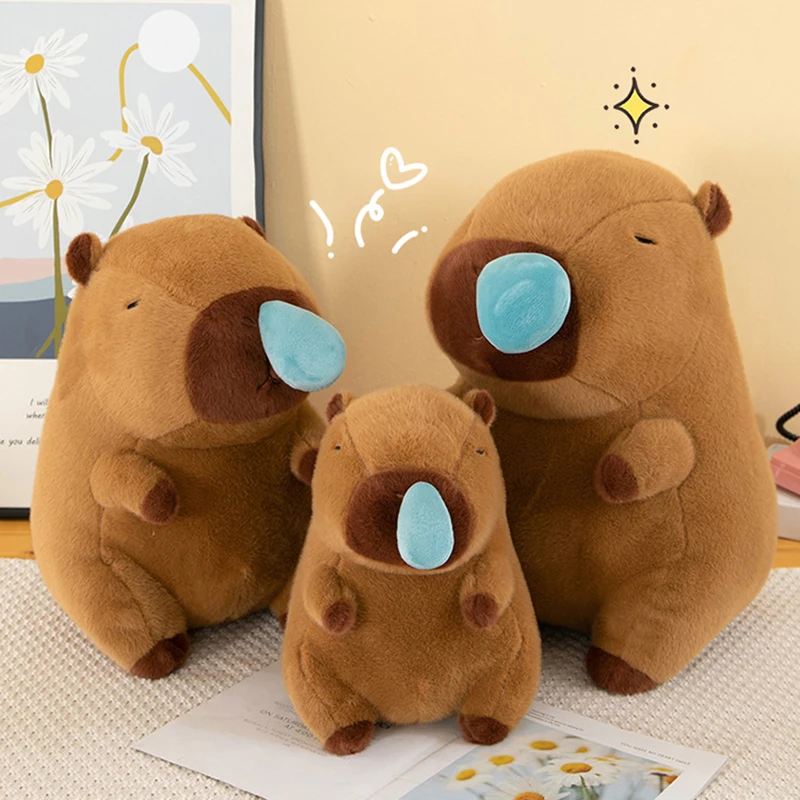 Simulation Animals Doll Cute Snotty Capybara Plush Doll With Stretchable Nasal Mucus Capybara Toy Soft Stuffed Plushy Doll Gift