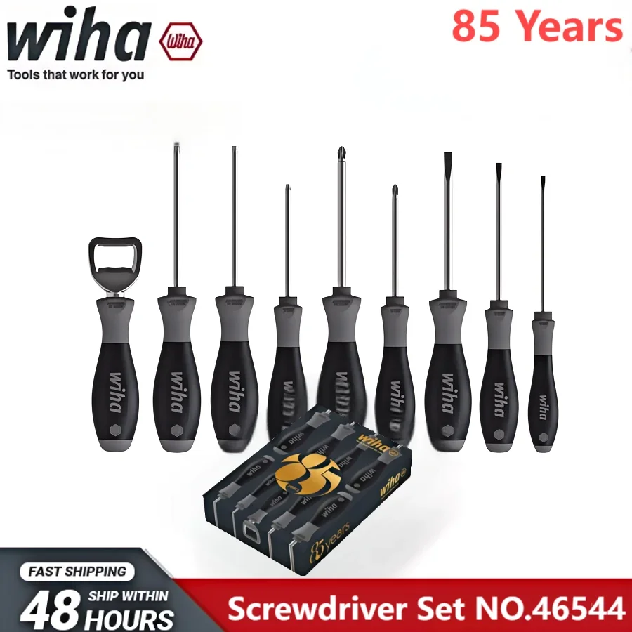 WIHA 9PCS Slotted Phillips Screwdriver Set TORX Soft Sided Handle with Bottle Opener 85th Anniversary Limited Edition NO.46544