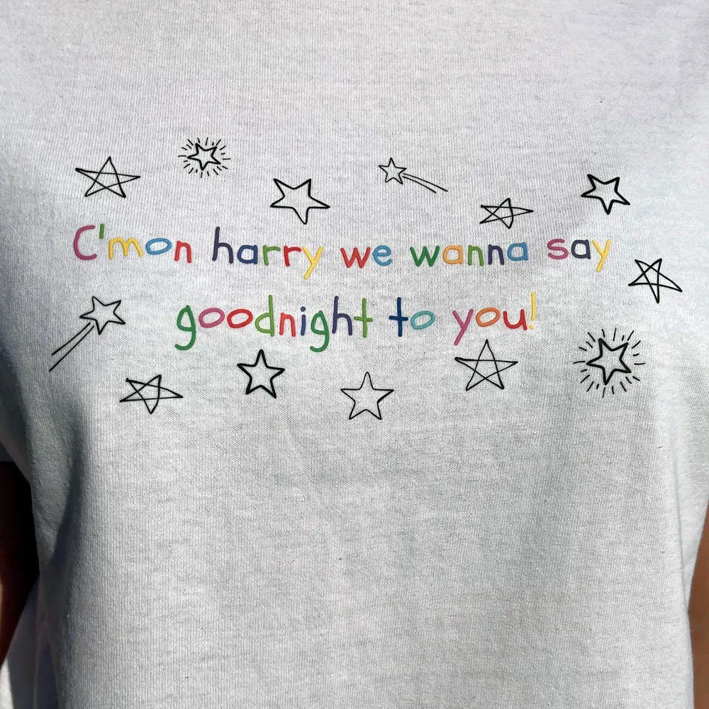 Rainbow Letters Printing Cute Harry T Shirts White Short Sleeve Cotton Women Tops Summer Loose Casual Aesthetic Tee Shirts