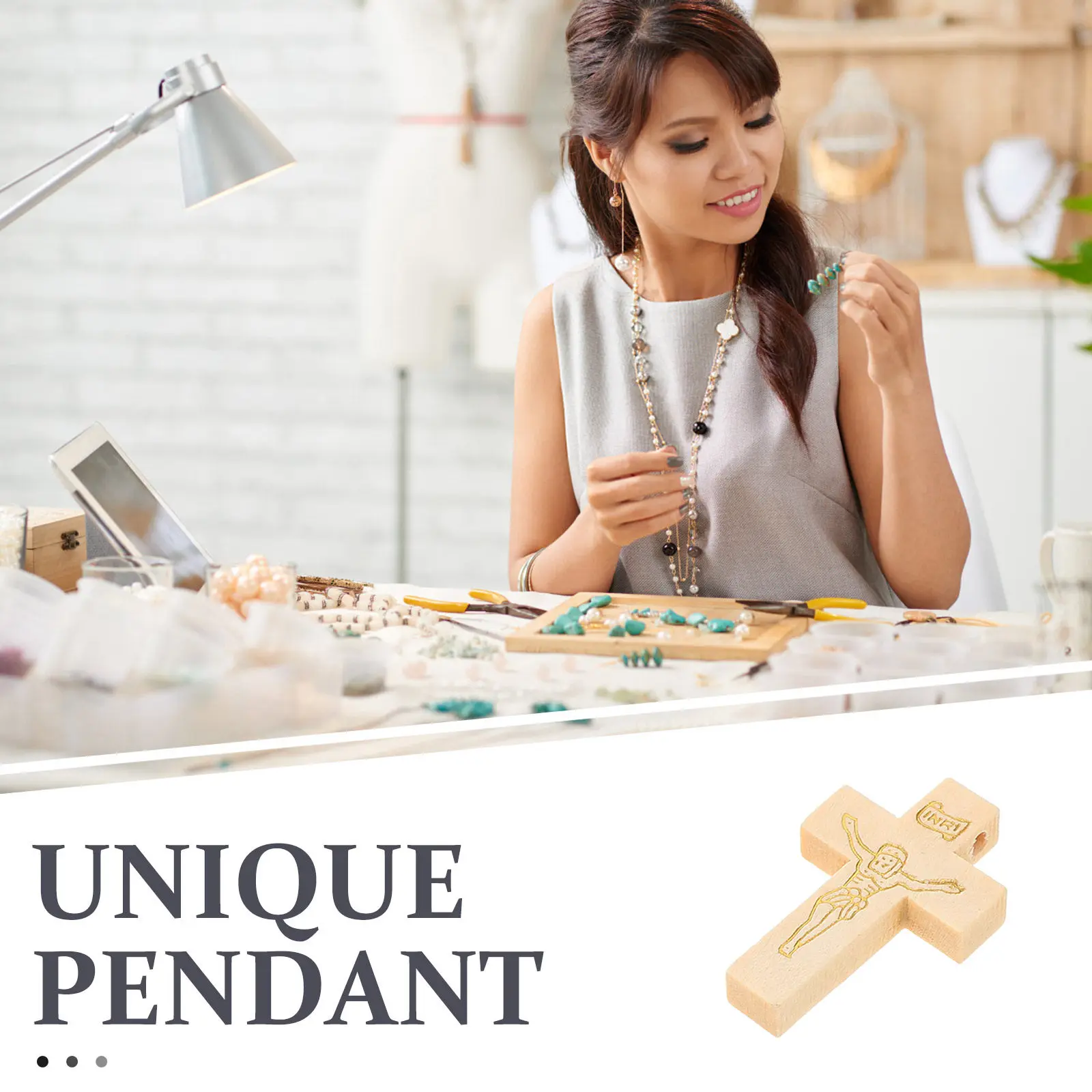 

10Pcs Vintage Style Cross Charms Wooden Cross Pendants for DIY Jewelry Making Necklace Bracelet Earring Hook Craft Project