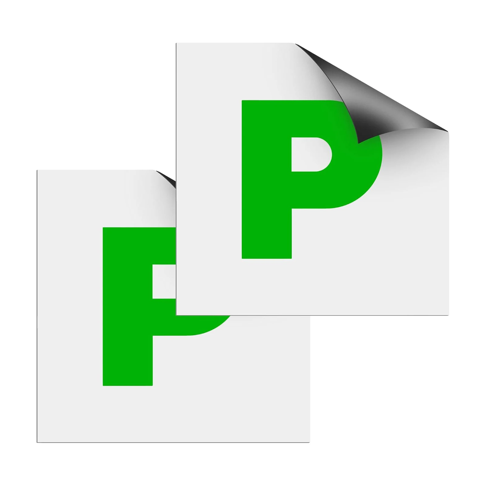 Fully Magnetic P Plates for Car New Driver - 1 or 2 Pack Extra Strong Magnet, Not Fly Off At High Speeds