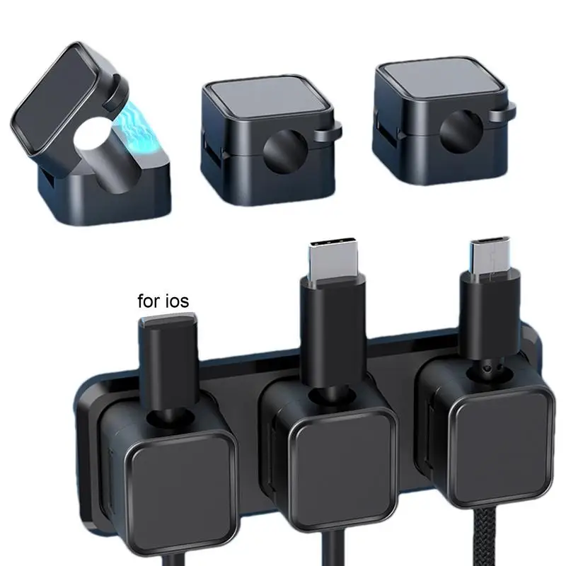 สายเคเบิลแม่เหล็กคลิปติดผนังสำหรับรถยนต์บ้านเดสก์ท็อปการจัดการสายเคเบิล USB ที่จัดระเบียบจัดการลวดบนโต๊ะ