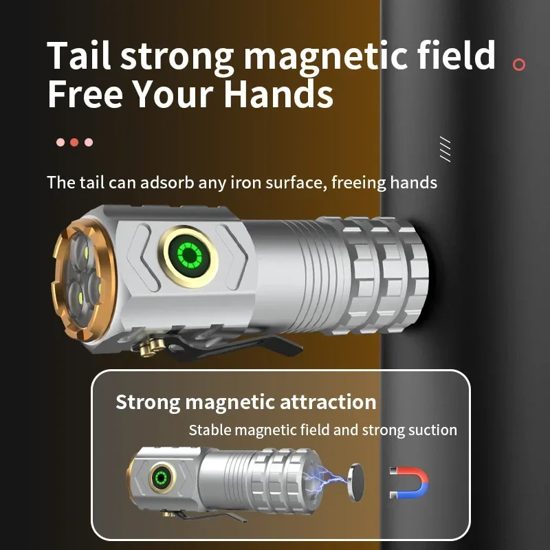 2025 New Mini Flashlight 18500 Ultra Powerful Led Torch 3 Core LED Mini Tactical Flashlight 30000 High Power Led Flashlight - Image 4