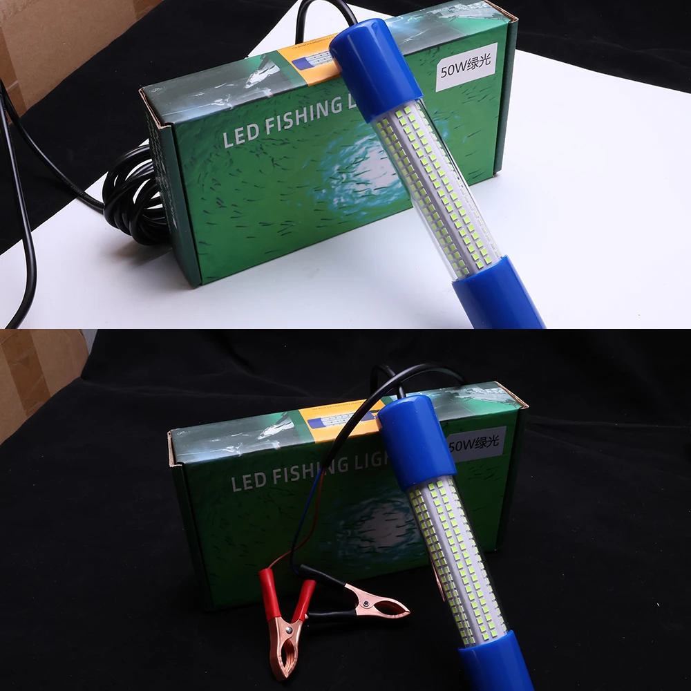 1 Stück 12-24V Angellicht, 50W Hochleistungs-Unterwasser-Leuchtköder, LED-Nachtlicht für Tiefseefischen zum Anlocken von Fischen und Garnelen – Detail 11