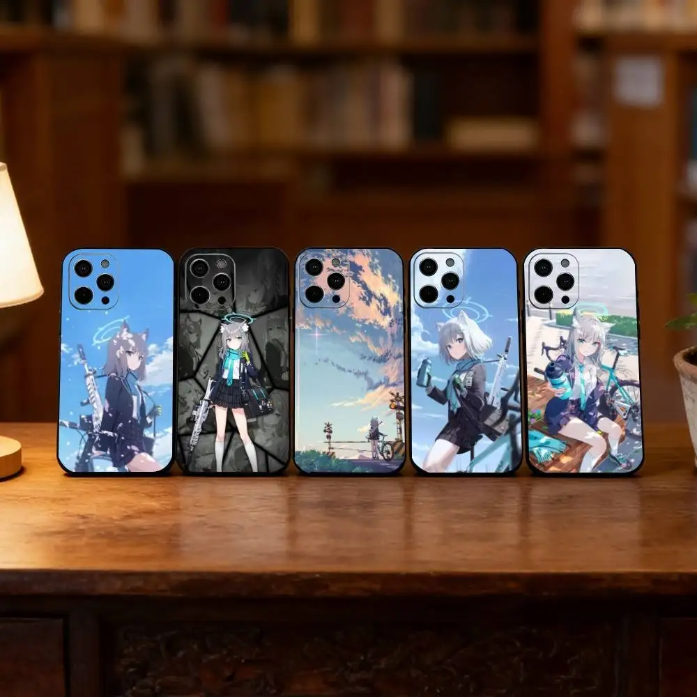 

Blue Archive Shiroko Phone Case For iPhone 17, 16,15,14,13,12,11 Plus,Pro Max, Others Soft Black Cover