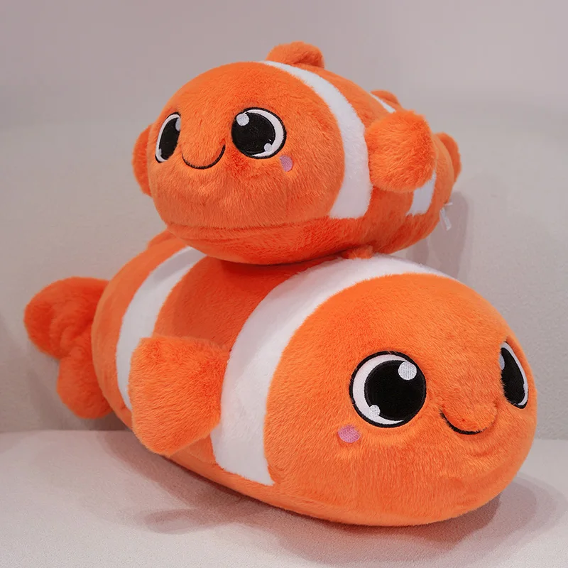 40-100CM Kawaii Cartoon Simulation Anime Clown Fish Stuffed Animal Plush Toy Children's Clown Fish Pillow Handsome Soothing Doll