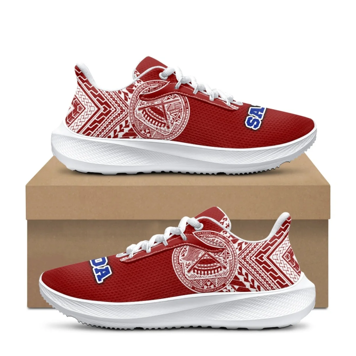 Polynesian Tattoo Women Comfortable Lace UP Shoes American Samoa Athletic Sneakers Indoor Outdoor Non-Slip Running Shoes Gift