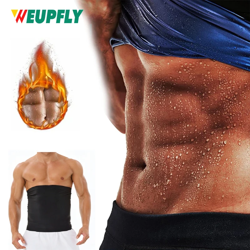 1PCS Men's Waist Trimmer Sauna Belt, Neoprene-Free Waist Cincher, Sweat Slimming Workout Shaper Belt for Belly Fat
