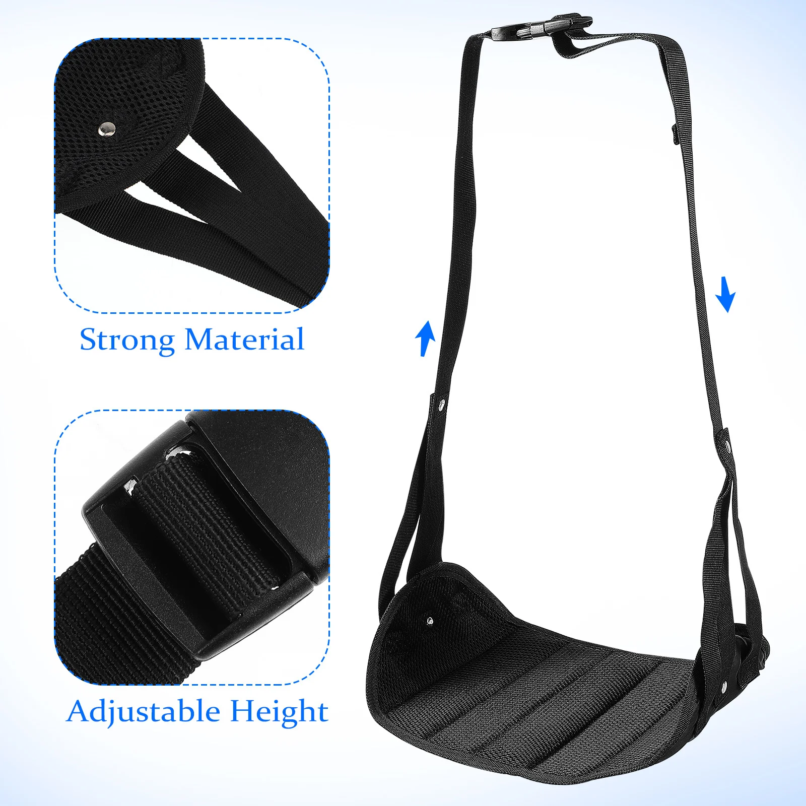 أرجوحة القدم تحت المكتب 38X22Cm قابل للتعديل أكسفورد القماش مسند القدم لمكتب طائرة مكتب السفر مكتب دعم الساق #6