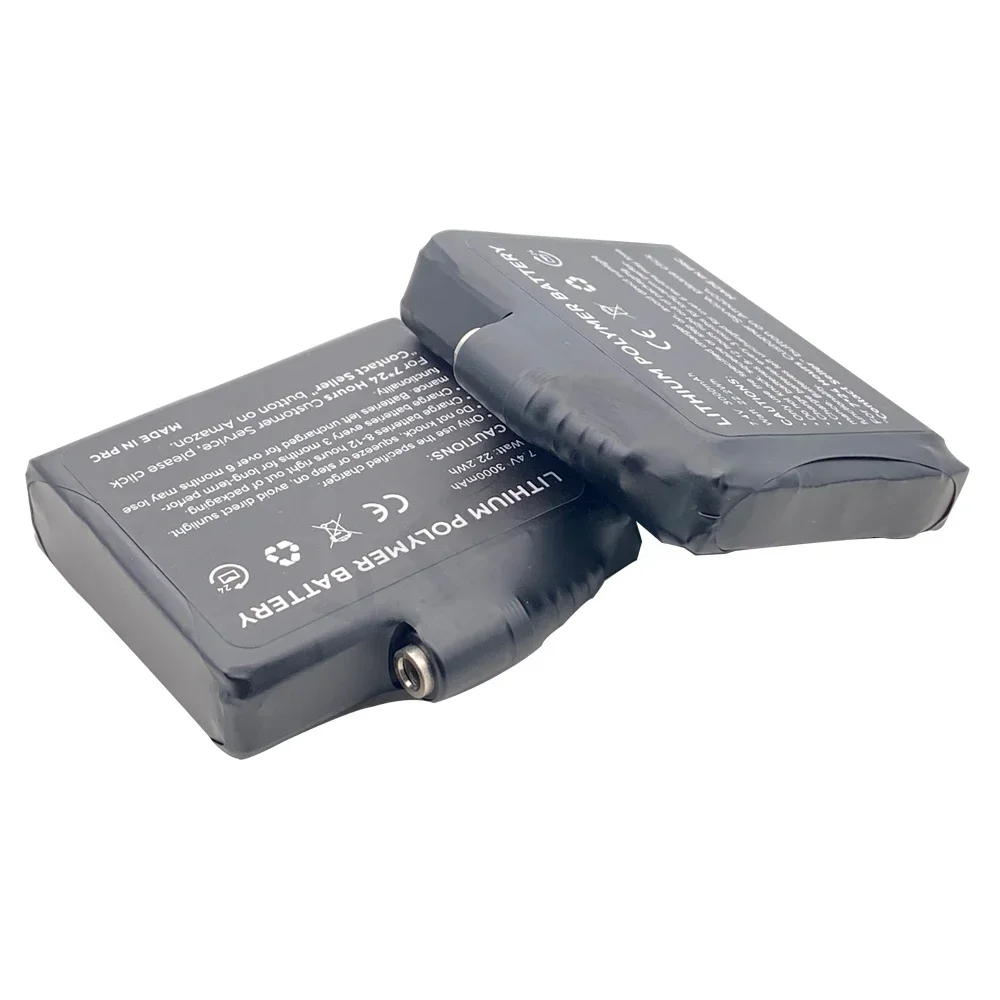 7.4V 3000mAh Rechargeable Battery for Heated Gloves Vests Socks, DC35135 Connector, Winter Outdoor Skiing Cycling