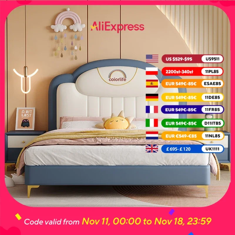 

Princess Soft Modern Children Bed Luxury Girls Design Boys Queen Children Beds Frames Loft Lit De Chambre A Coucher Furniture
