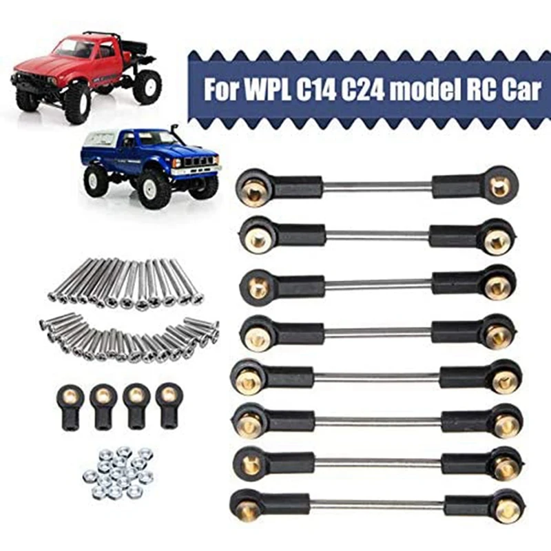 Metal Chassis Suspension Link Tie Rod Set Parts Accessories For WPL C14 C24 C24-1 1/16 RC Car Upgrade Parts Accessories