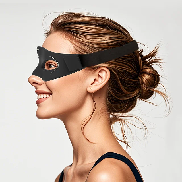 Rainbow logo personalizzato terapia di calore e luce rossa sotto il massaggiatore per gli occhi odm indossabile maschera per gli occhi per terapia della luce rossa a led