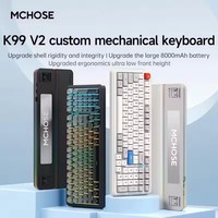 Mchose K99 V2 Three Mode Wireless Mechanical Keyboard E-sport Gaming Office Rgb Light Gasket Structure Hot Swap Laptop Gift