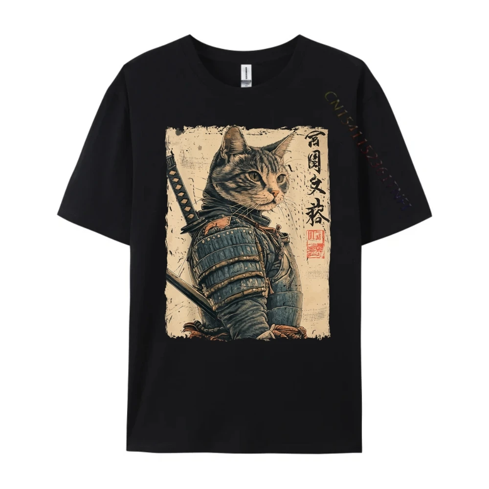 

Bushi Cat Fighter Japanese Ukiyo E Artwork Cat Bushi Vintage T Shirts Fashionable and Trendy Custom Tshirts