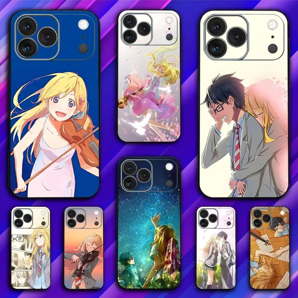 

Your L-Lie in Comic A-April Phone Case For iPhone 17,16,15,14,13,12,11,Pro,Max,Plus,X,XS,SE4,E,Mini,Soft Black Case