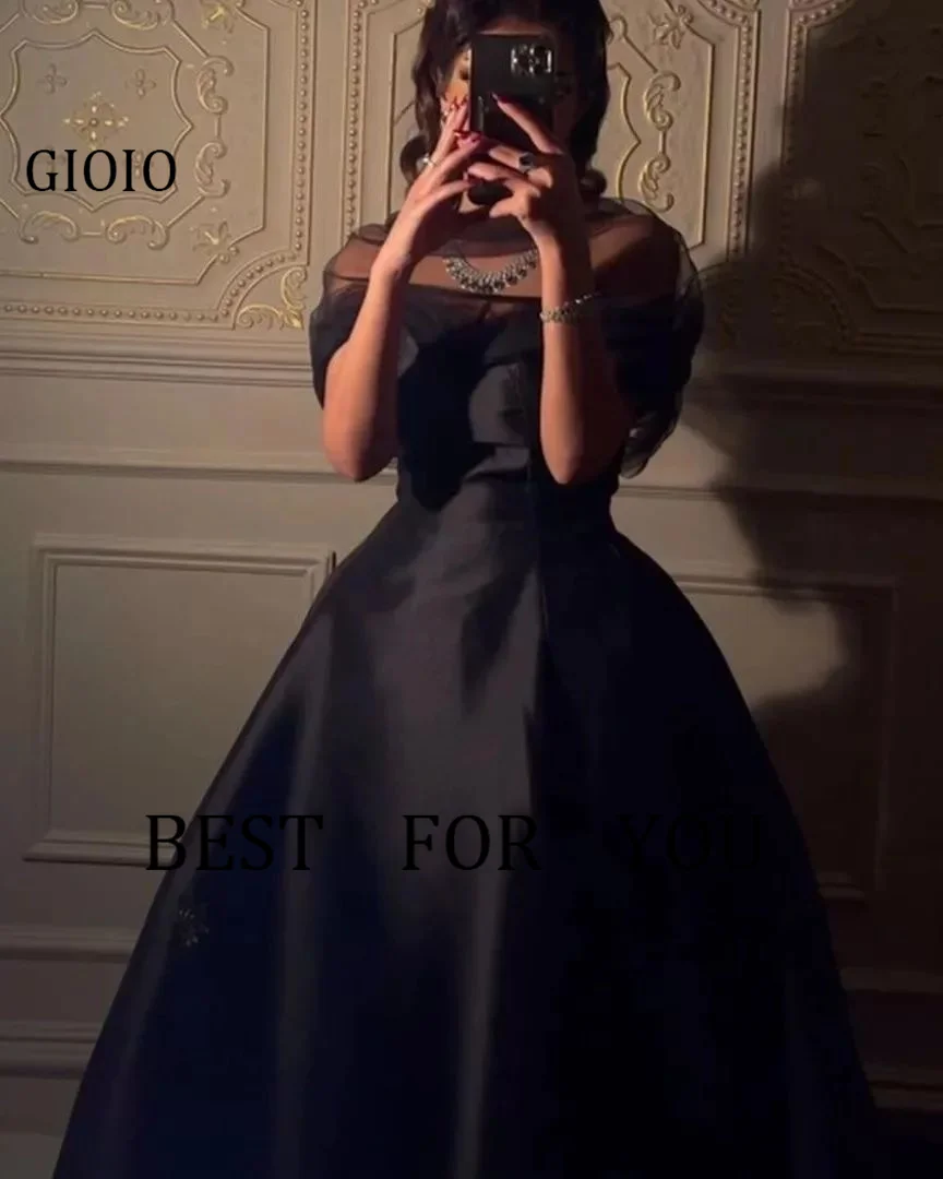 GIOIO Sweetheart  Formal Evening Dresses Pleat Short Sleeves فساتين سهرة  Customized Elegant Prom Gowns Party Women Customized