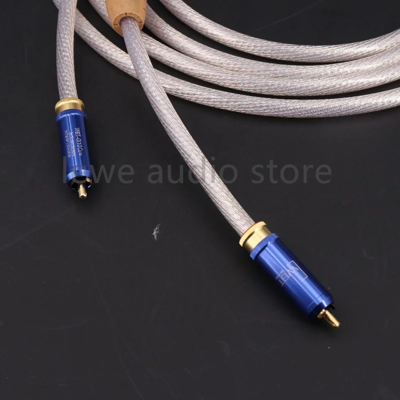 1 pair Nordost Valhalla hifi audio cable 2 to 2 RCA cable 7N Silver plated conductor