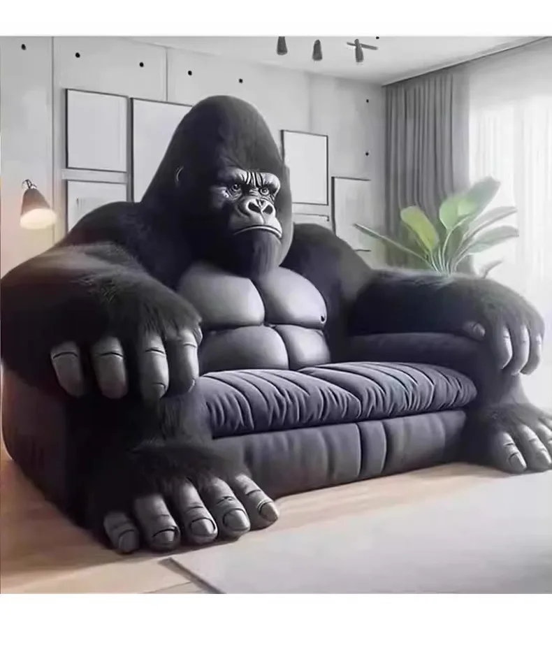 Gorilla-Sofa, Wohnzimmermöbel, zweidimensionales Diamant-Taishan-Sofa aus kreativem Stoff