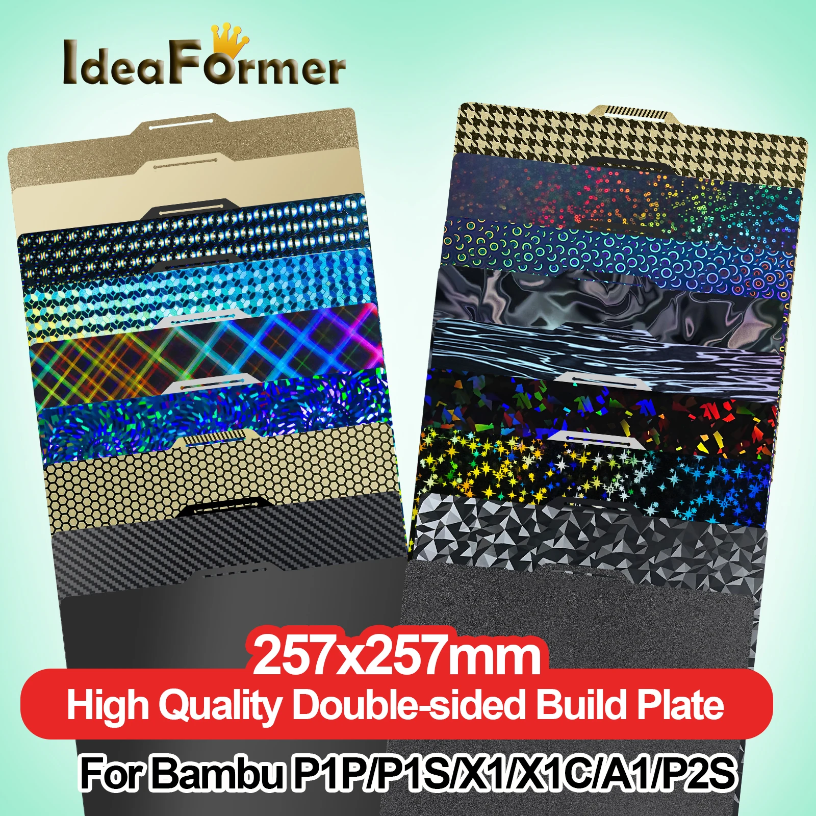 

Build Plate For Bambu Lab X1C X1E P1P P1S P2S A1 Smooth PEI Sheet PEO PET for Bambulabs x1 p1p 3D Printer Heatbed Build Plate