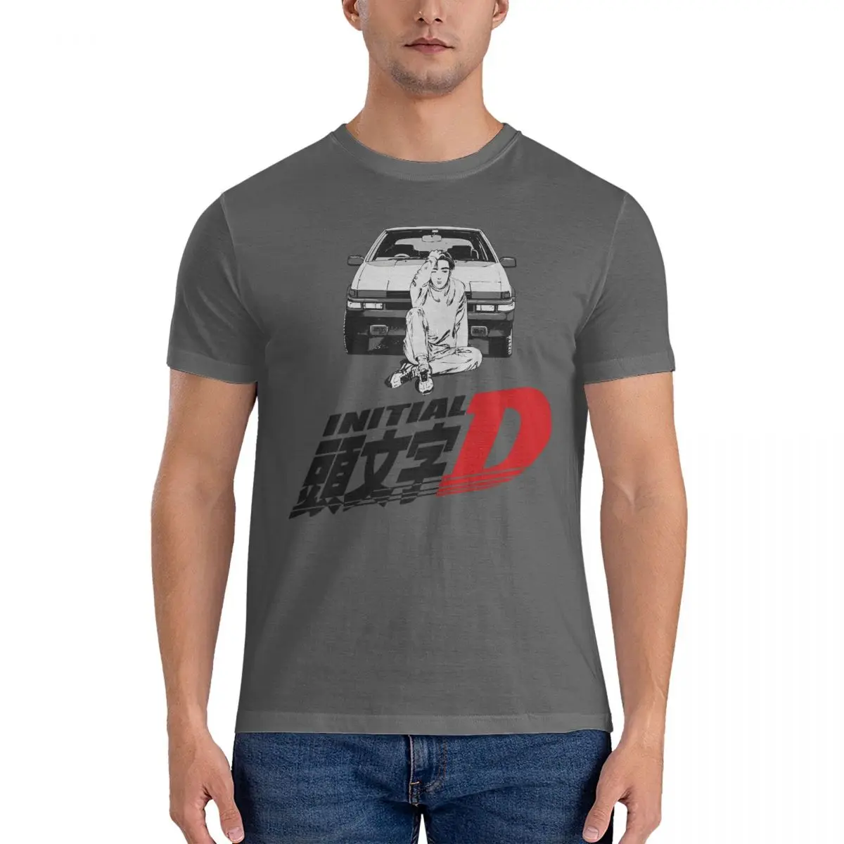 Initial D Takumi AE86 T-Shirts for Men Initial D Unique 100% Cotton Tee Shirt Round Collar Short Sleeve T Shirt Gift Clothes