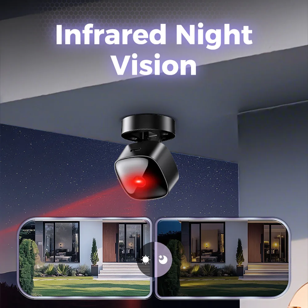 HD 1080P Mini WiFi Camera Infrared Night Vision Camera 360° Rotatable Home Security Protection Wireless WiFi Surveillance Camera