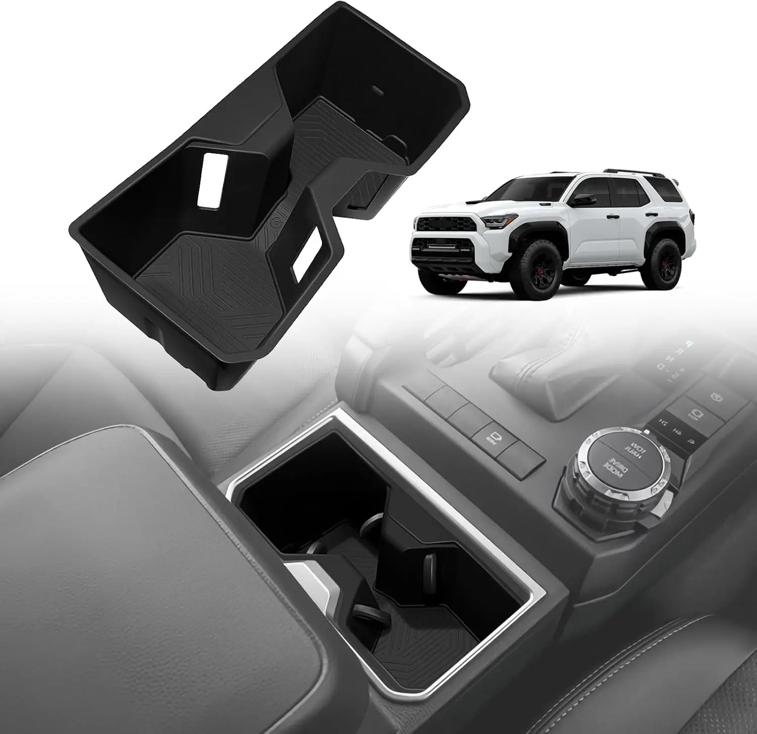 

For Toyota 4Runner 2025 2026 Car Cup Holder Silicone Center Console Cup Holder Inserts Middle Console Armrest Front Drink Cup