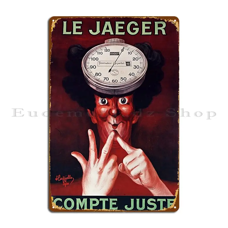 Leonetto Cappiello Le Jaeger 1920 Paris Watchmaker Advertisement Metal Sign Design Create Kitchen Home Iron Tin Sign Poster