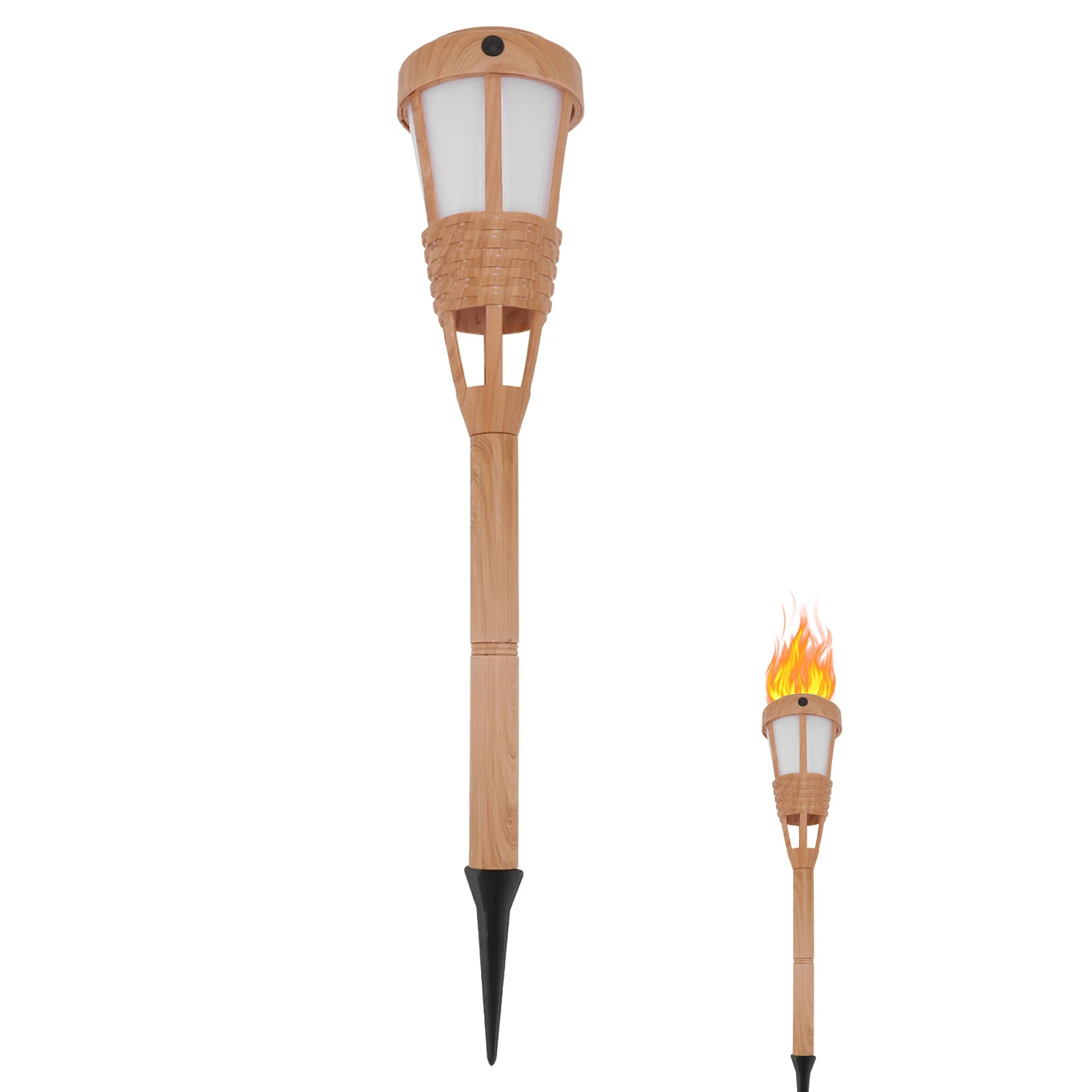 الطاقة الشمسية الأرض ضوء مصباح الحديقة الزينة الإبداعية الراتنج الشعلة الطاقة الشمسية في الهواء الطلق ديكورات للباحة لهب الخفقان الخفيفة