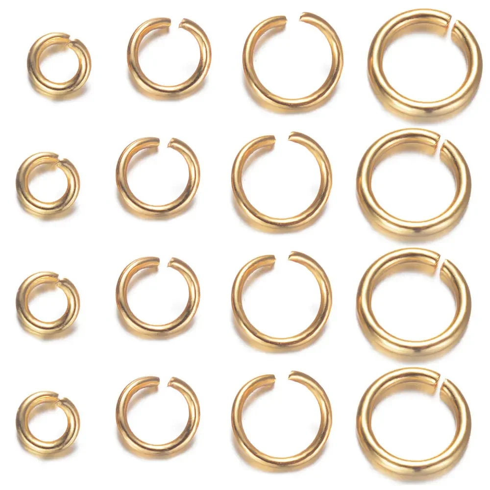 100pcs/lot 3-8mm Gold Filled Jump Ring 316 Real Stainless Steel Lobster Clasp Wholesale Finding Jewelry Supplies