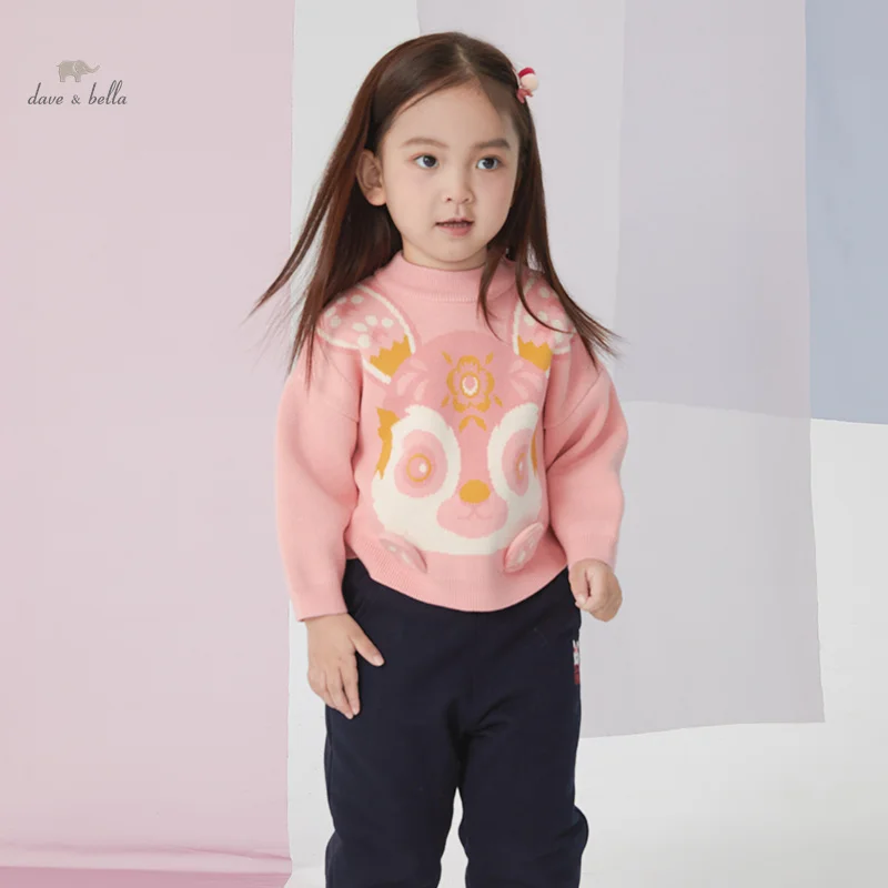 Dave Bella 2023 New Autumn Winter Girls Boys Baby Children Clothes Top Knitted Sweater Pullover Cotton Fashion Casual DB4238274