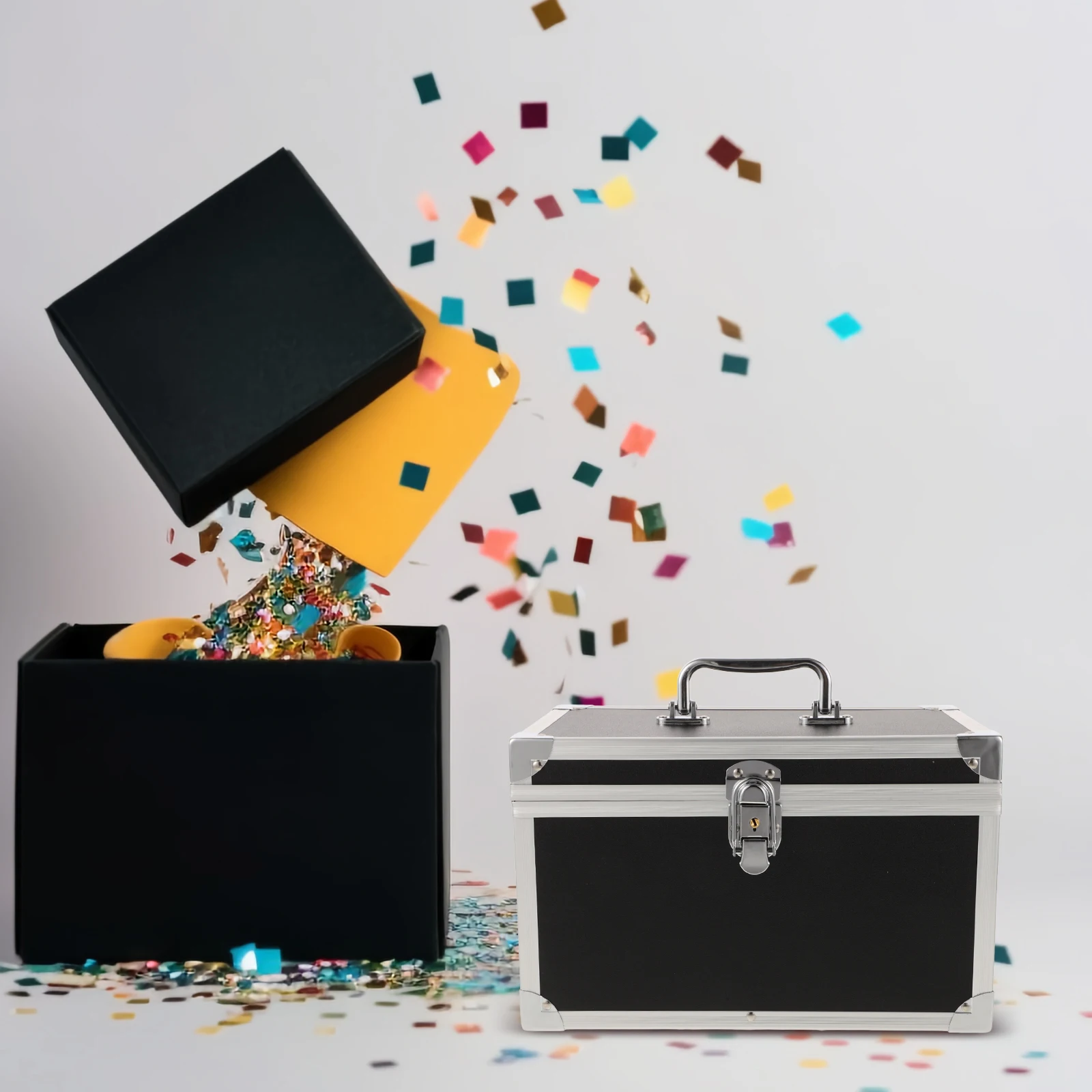 

Aluminum Alloy Toolbox Metal Tools Case Portable Carrying Box Tool Storage Organizer Props Storage Box Small Capacity