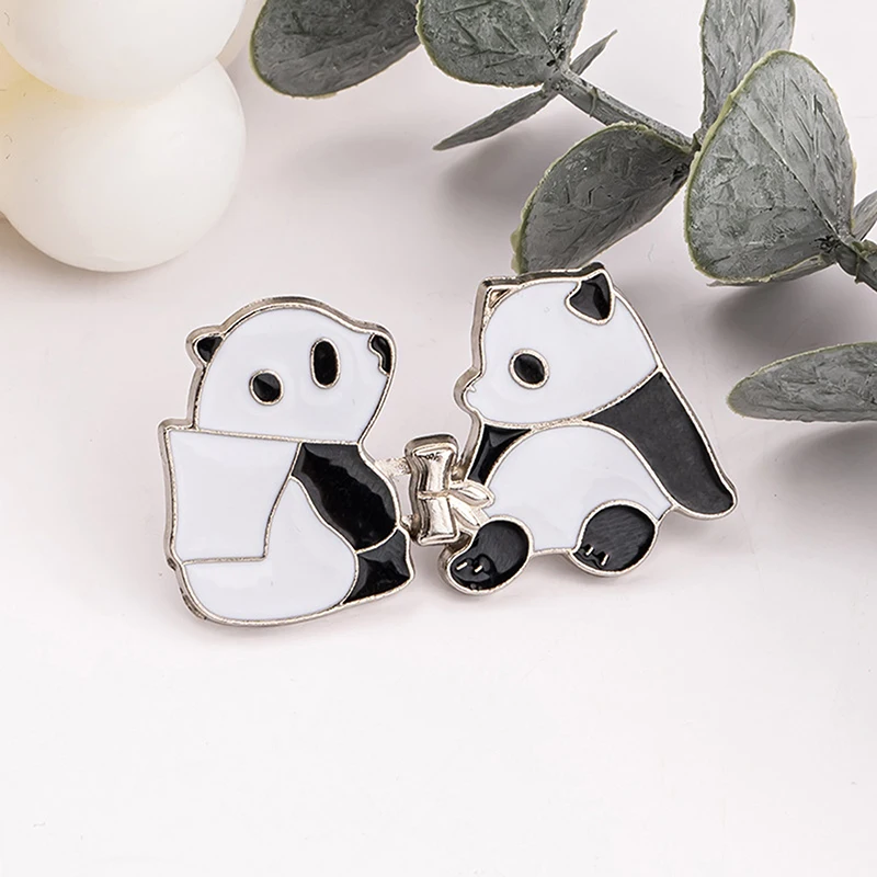 Cute Panda botão ajustador para calças e saia, cintura apertada, fivela de cintura ajustável, Jeans, sem costura necessária, 2pcs