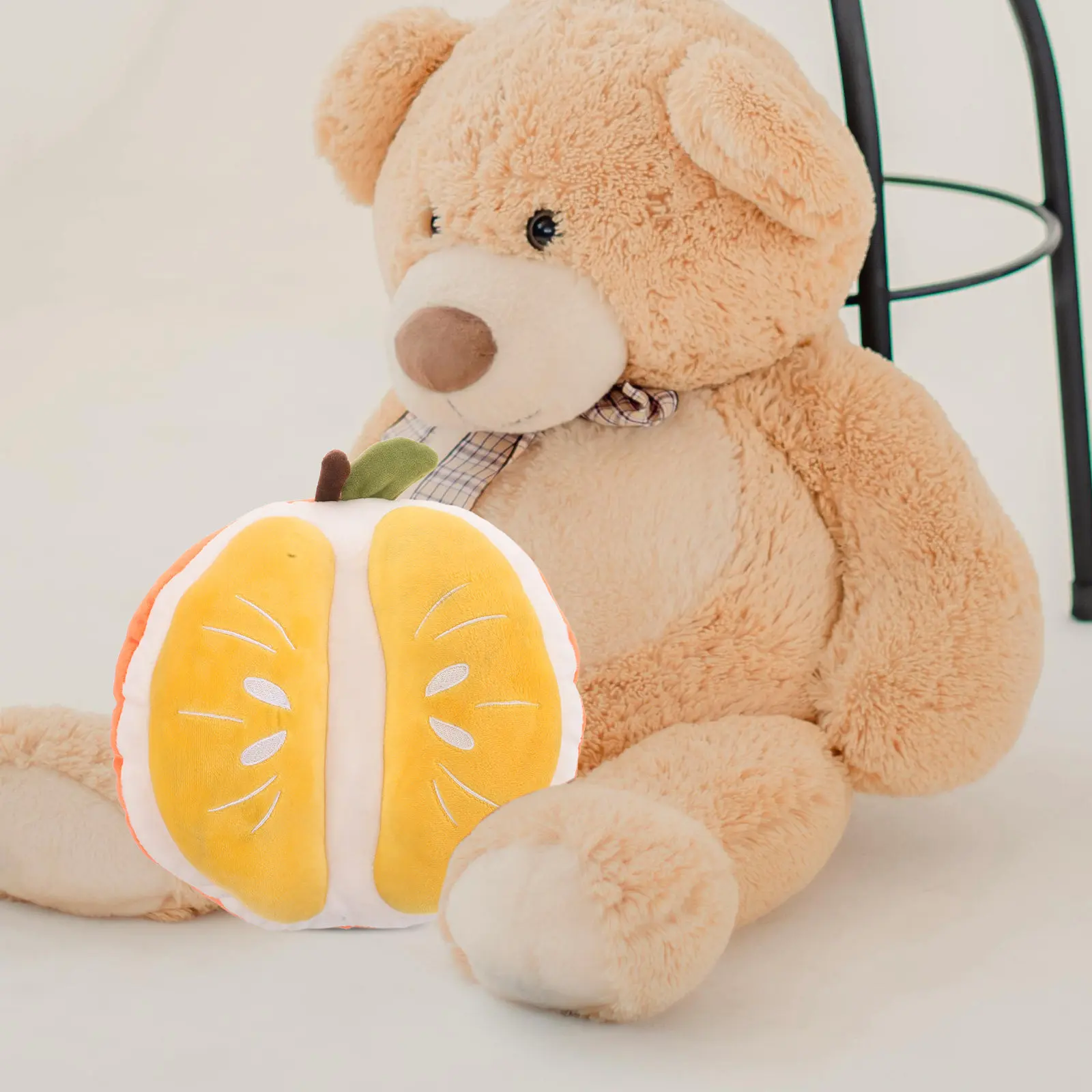 

Realistic Orange Shaped Soft Fruit Cushion for Kids Adults Decorative Throw Pillow Chair Seat Couch Classroom Cushion