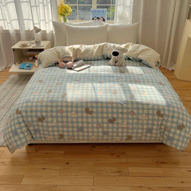 100%Cotton Cute Animals Printed Comforter Cover for Kids Single/Queen/King Cotton Duvet Cover housse de couette 220x240 coton