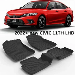 Use for 2022 HONDA Civic car carpet car floor mats Fit For HONDA Civic custom waterproof pad floor mats 2022 Civic floor mats