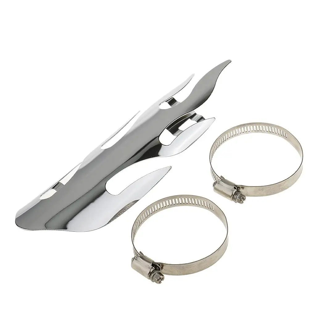 

Flame Chrome Exhaust Muffler Pipe Heat Shield for Chopper Cruiser