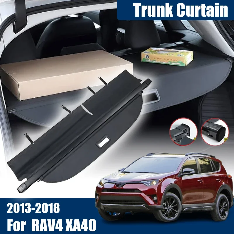 

For Toyota RAV4 RAV 4 XA40 2013-2018 2017 Car Cargo Covers Trunk Cover Curtain Luggage Partition Privacy Shades Cars Accessories