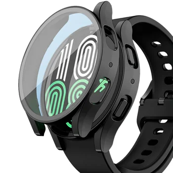 삼성 Galaxy Watch4 용 강화 유리 + PC 커버 5 6 7 40/44mm 화면 보호기 케이스 모든 적용 범위 보호 범퍼 액세서리