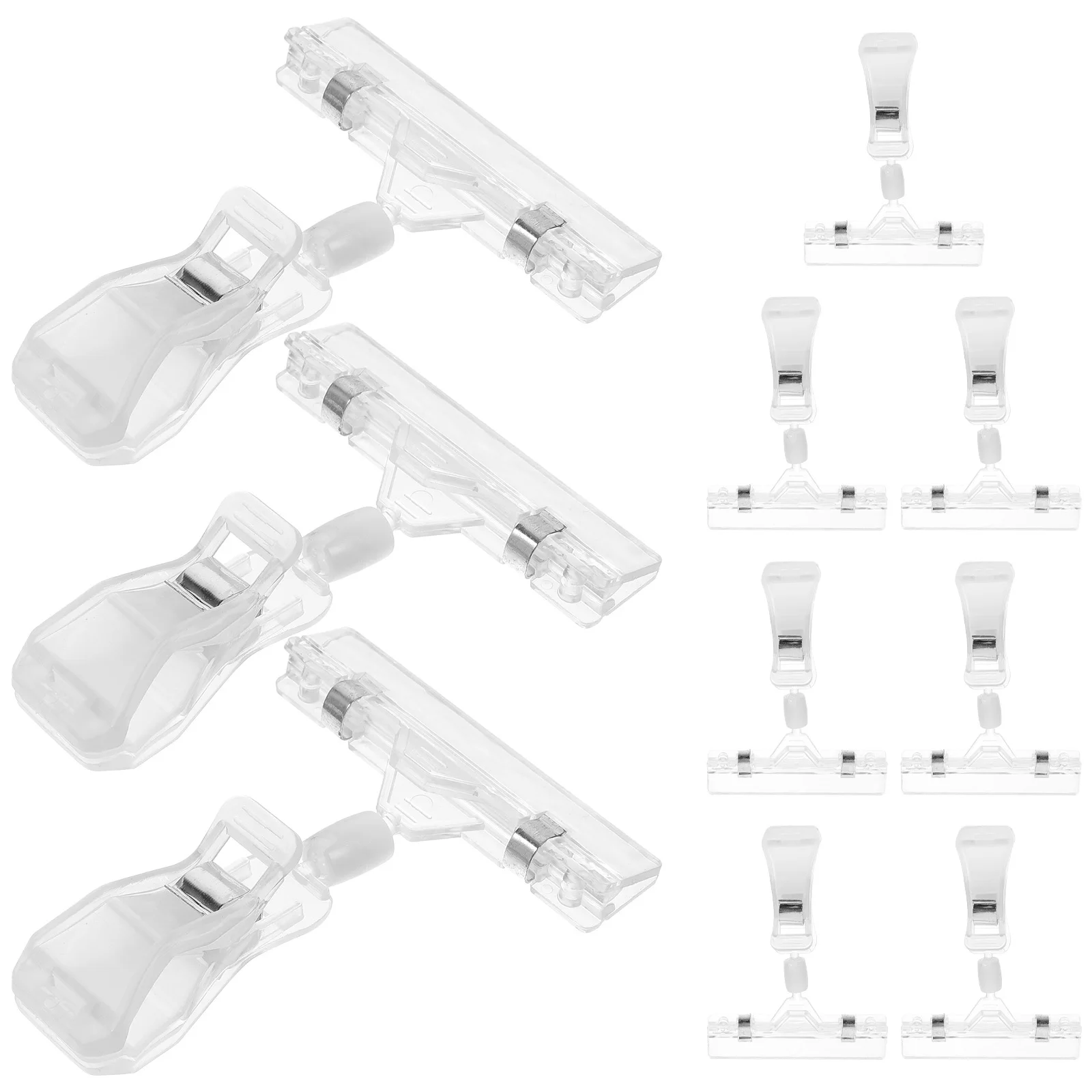 

10Pcs Flexible Rotatable Sign Clips Price Tag Holders for Supermarket Retail Display Sign Holders Clear Clips